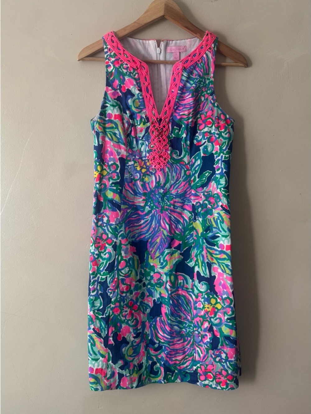 Lilly Pulitzer Navy, Pink & Green Printed Mini Dress 528
